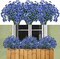 15-Bundle Artificial Outdoor Flowers – UV-Resistant Faux Silk Plants and Plastic Shrubs for Porch, Window Boxes, Garden, and Hanging Planters (Blue)